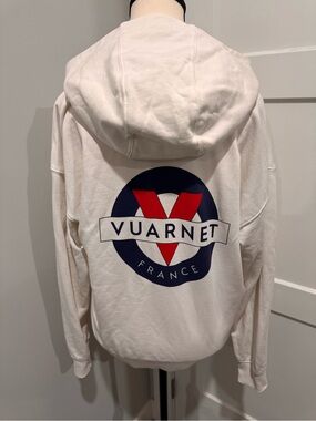 Vuarnet France White Hoodie with Navy & Red Back Logo 90’s